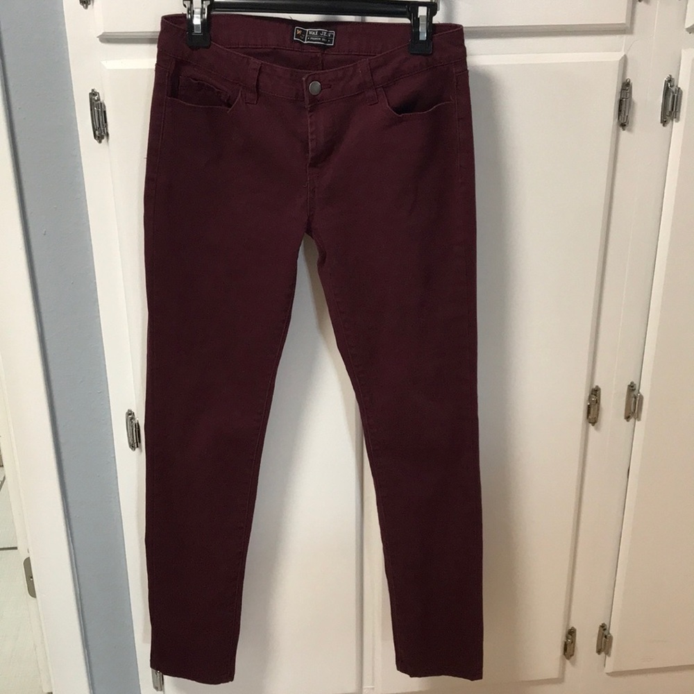 Maroon straight leg pants